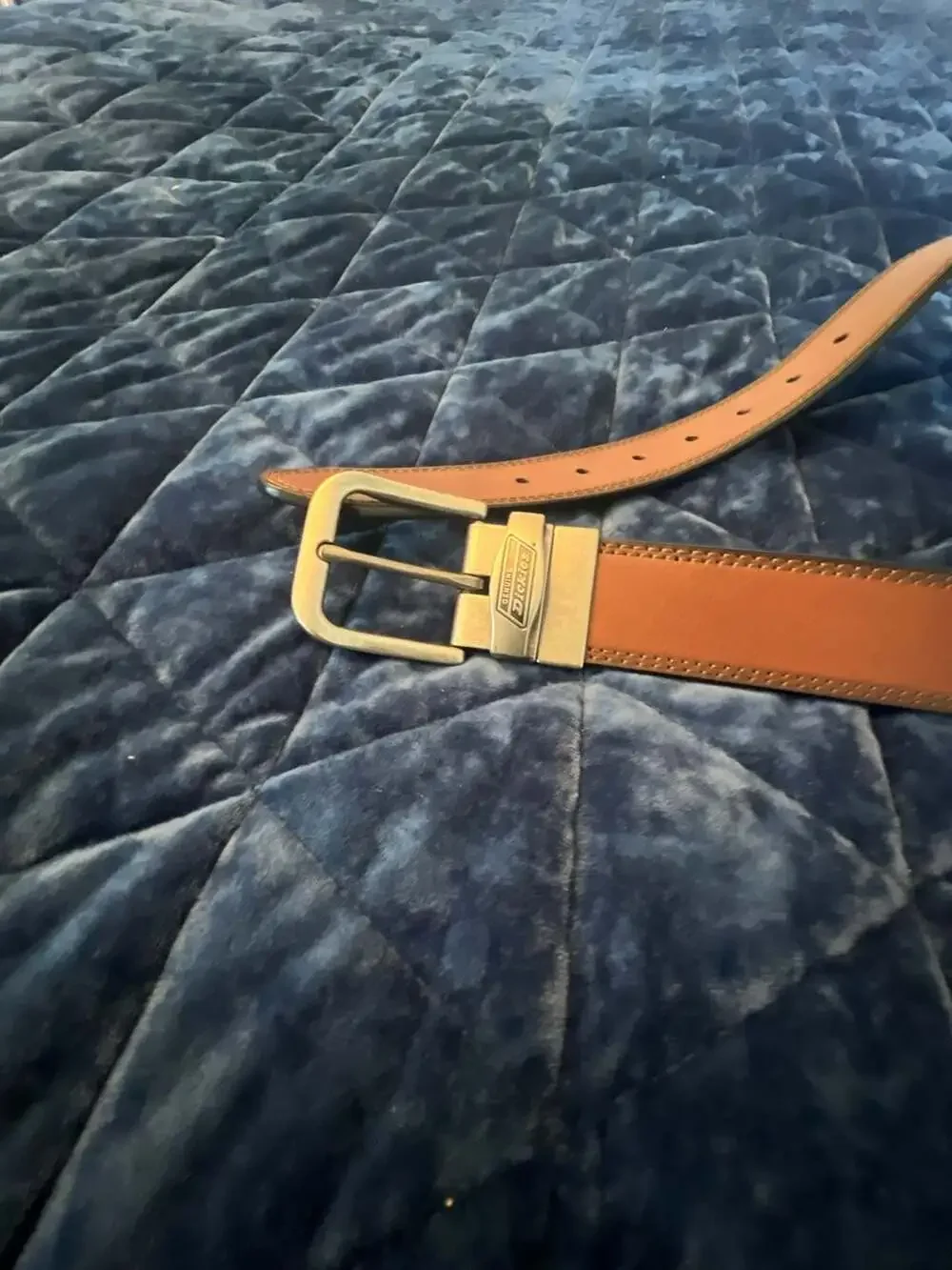 Genuine Dickies Men's Two-In-One Reversible Tan to Black Double Stitch Belt